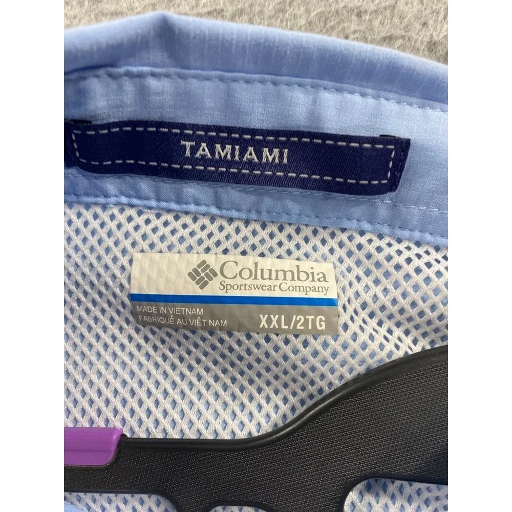 Columbia PFG Tamiami Shirt Men 2XL Fishing Omni Shade Vented Short Sleeve Button
